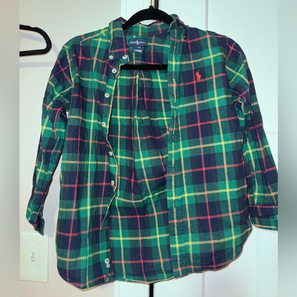 Ralph Lauren Kids Plaid Shirt - Green and Red - Picture 1 of 3